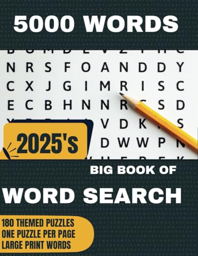 Big Book of Word Search Puzzles, Large Print: 5000 Words - 180 Themed Puzzles - For Adults, Seniors, and Teens von Independently published
