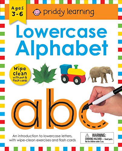 Wipe Clean Workbook: Lowercase Alphabet (Enclosed Spiral Binding): Ages 3-6; With Pen & Flash Cards (Piddy Learning)