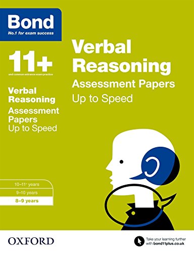Bond 11+: Verbal Reasoning: Up to Speed Papers: 8-9 years