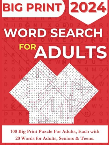 Word Search for Adult Large Print: 100 Themed Big Puzzle Anti-Eye Strain Books Each with 20 Words for Adults & Senior. von Independently published
