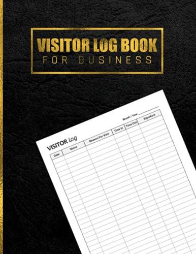 Visitor Log Book For Business: Sign In & Out For Business - A4 - Beautiful Glossy Finish Cover Design - Visitors Book Sign In And Out For Small & Large Business - ( Health & Safety )