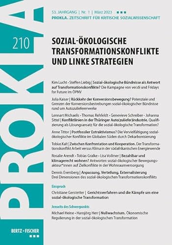 Sozial-ökologische Transformationskonflikte und linke Strategien: PROKLA 210 / 53. Jg., Heft 1, März 2023 (PROKLA. Zeitschrift für kritische Sozialwissenschaft)