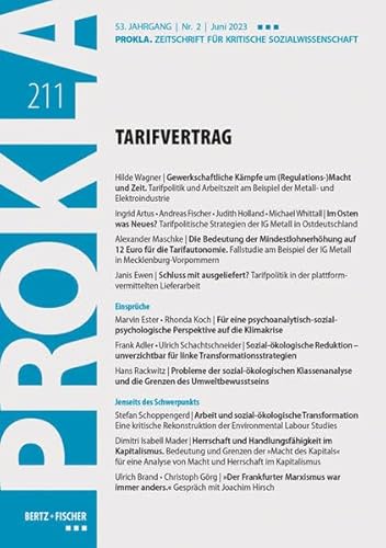 Tarifvertrag: PROKLA 211 / 53. Jg., Heft 2, Juni 2023 (PROKLA. Zeitschrift für kritische Sozialwissenschaft) von Bertz und Fischer