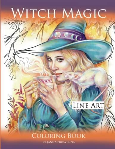 Witch Magic: Line Art; Coloring Book