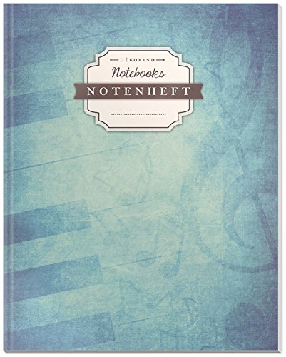 DÉKOKIND Notenheft | DIN A4, 64 Seiten, 12 Notensysteme pro Seite, Inhaltsverzeichnis, Vintage Softcover | Dickes Notenbuch | Motiv: Blue Grunge DÉKOKIND Notenheft | DIN A4, 64 Seiten, 12 Notensysteme pro Seite, Inhaltsverzeichnis, Vintage Softcover | Dickes Notenbuch | Motiv: Blue Grunge