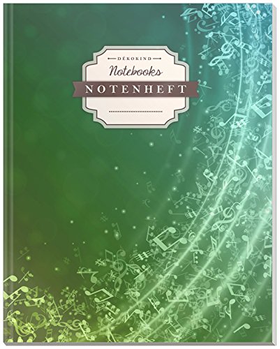 DÉKOKIND Notenheft | DIN A4, 64 Seiten, 12 Notensysteme pro Seite, Inhaltsverzeichnis, Vintage Softcover | Dickes Notenbuch | Motiv: Grüner Schweif DÉKOKIND Notenheft | DIN A4, 64 Seiten, 12 Notensysteme pro Seite, Inhaltsverzeichnis, Vintage Softcover | Dickes Notenbuch | Motiv: Grüner Schweif