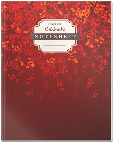 DÉKOKIND Notenheft | DIN A4, 64 Seiten, 12 Notensysteme pro Seite, Inhaltsverzeichnis, Vintage Softcover | Dickes Notenbuch | Motiv: Rote Musiknoten DÉKOKIND Notenheft | DIN A4, 64 Seiten, 12 Notensysteme pro Seite, Inhaltsverzeichnis, Vintage Softcover | Dickes Notenbuch | Motiv: Rote Musiknoten von CREATESPACE
