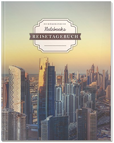 DÉKOKIND Reisenotizbuch zum Selberschreiben | DIN A4, 100+ Seiten, Register, Vintage Softcover | Perfekt als Abschiedsgeschenk | Motiv: Metropole von DÉKOKIND