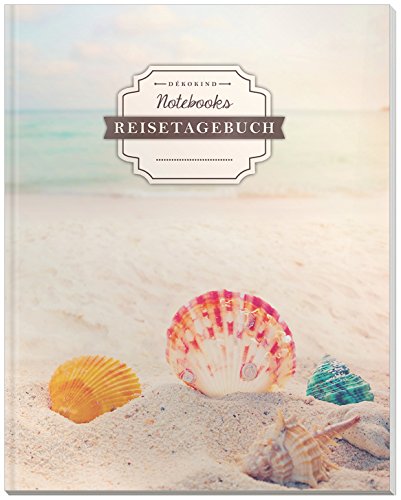 DÉKOKIND Reisetagebuch zum Selberschreiben | DIN A4, 100+ Seiten, Register, Vintage Softcover | Auch als Abschiedsgeschenk | Motiv: Beach Dreams