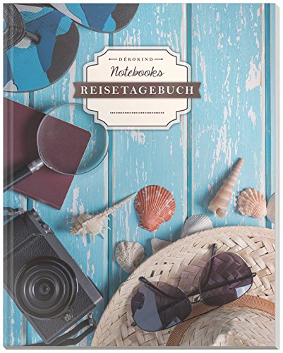 DÉKOKIND Reisetagebuch: DIN A4, 100+ Seiten, Register, Vintage Softcover | Auch als Abschiedsgeschenk | Motiv: Packliste