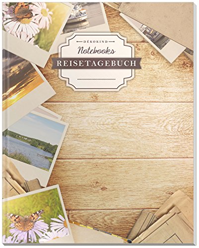 DÉKOKIND Reisetagebuch: DIN A4, 100+ Seiten, Register, Vintage Softcover | Perfekt als Abschiedsgeschenk | Motiv: Polaroid Photo