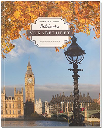 DÉKOKIND Vokabelheft | DIN A4, 84 Seiten, 2 Spalten, Register, Vintage Softcover | Dickes Vokabelbuch | Motiv: London DÉKOKIND Vokabelheft | DIN A4, 84 Seiten, 2 Spalten, Register, Vintage Softcover | Dickes Vokabelbuch | Motiv: London