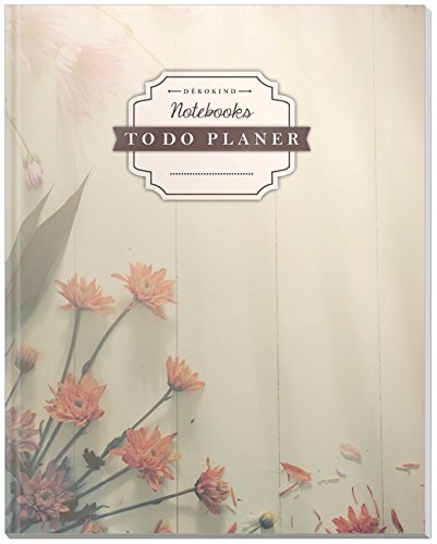 DÉKOKIND To Do Planer | DIN A4, 100+ Seiten, Register, Vintage Softcover | Dickes Checklisten Buch | Motiv: Blumig von DÉKOKIND