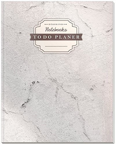 DÉKOKIND To Do Planer | DIN A4, 100+ Seiten, Register, Vintage Softcover | Dickes Checklisten Buch | Motiv: Graue Wand