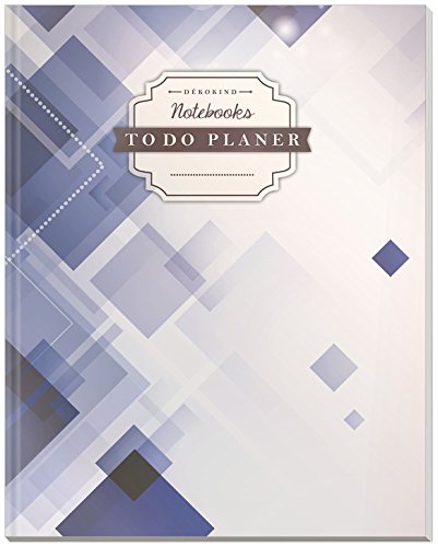 DÉKOKIND To Do Planer | DIN A4, 100+ Seiten, Register, Vintage Softcover | Dickes Checklistenbuch | Motiv: Quadrate von DÉKOKIND