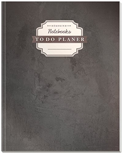 DÉKOKIND To Do Planer: DIN A4, 100+ Seiten, Register, Vintage Softcover | Dickes Checklisten Buch | Motiv: Schiefertafel