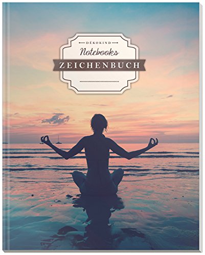 DÉKOKIND Zeichenbuch | DIN A4, 122 Seiten, Register, Vintage Softcover | Leeres Buch zum Selbstgestalten | Motiv: Yogaübung von CREATESPACE