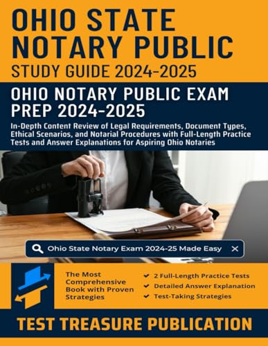 Ohio State Notary Public Study Guide 2024-2025: In-Depth Content Review of Legal Requirements, Document Types, Ethical Scenarios, and Notarial ... Explanations for Aspiring Ohio Notaries Ohio State Notary Public Study Guide 2024-2025: In-Depth Content Review of Legal Requirements, Document Types, Ethical Scenarios, and Notarial ... Explanations for Aspiring Ohio Notaries von Independently published