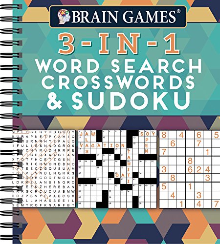 Brain Games - 3-In-1: Word Search, Crosswords & Sudoku