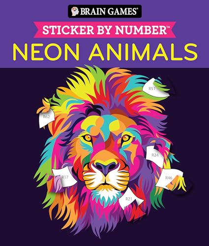 Brain Games - Sticker by Number: Neon Animals von Publications International, Ltd.