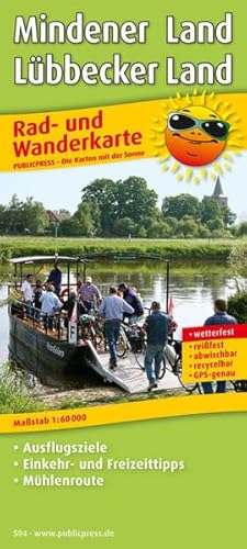 Mindener Land - Lübbecker Land: Rad- und Wanderkarte mit Ausflugszielen, Einkehr- & Freizeittipps, wetterfest, reißfest, abwischbar, GPS-genau. 1:60000 (Rad- und Wanderkarte: RuWK)