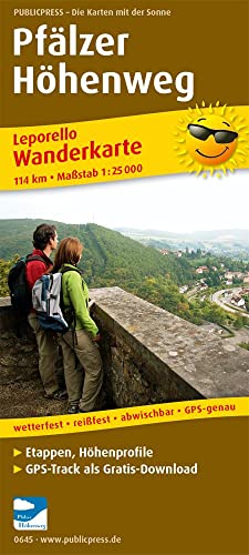 Pfälzer Höhenweg: Wanderkarte mit Ausflugszielen, Einkehr- & Freizeittipps, wetterfest, reißfest, abwischbar, GPS-genau. 1:25000 (Leporello Wanderkarte: LEP-WK) von Publicpress