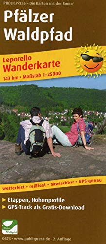 Pfälzer Waldpfad: Leporello Wanderkarte mit Ausflugszielen, Einkehr- & Freizeittipps, wetterfest, reißfest, abwischbar, GPS-genau. 1:25000 (Leporello Wanderkarte: LEP-WK)