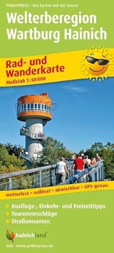 Welterberegion Wartburg Hainich: Rad- und Wanderkarte mit Ausflugszielen, Einkehr- & Freizeittipps, wetterfest, reissfest, abwischbar, GPS-genau. 1:50000 (Rad- und Wanderkarte: RuWK) von Freytag-Berndt und ARTARIA