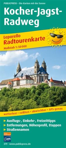 Kocher-Jagst-Radweg: Leporello Radtourenkarte mit Ausflugszielen, Einkehr- & Freizeittipps, wetterfest, reissfest, abwischbar, GPS-genau. 1:50000 (Leporello Radtourenkarte: LEP-RK) von Publicpress