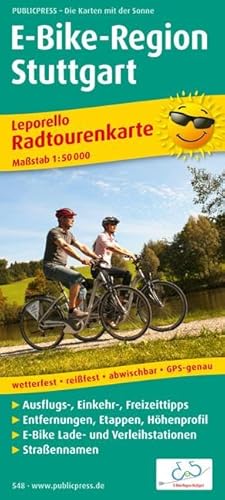 E-Bike-Region Stuttgart: Leporello Radtourenkarte mit Ausflugszielen, Einkehr- & Freizeittipps, Straßennamen, E-Bike-Lade- und Verleihstationen, ... 1:50000 (Leporello Radtourenkarte: LEP-RK) von FREYTAG-BERNDT UND ARTARIA