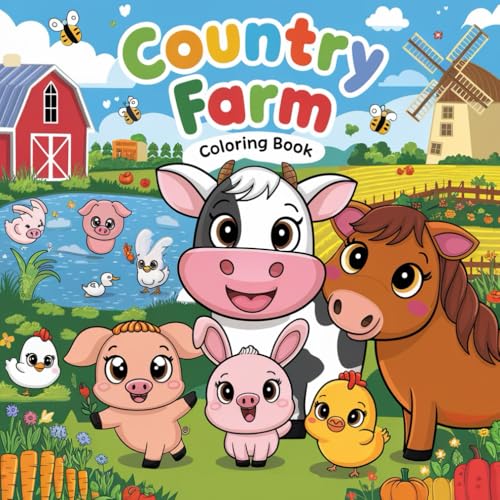Country Farm Bold and Easy Coloring Book: Simple to Color Large Print Illustrations with Cute Designs and Thick Lines for Adults, Seniors and Kids Country Farm Bold and Easy Coloring Book: Simple to Color Large Print Illustrations with Cute Designs and Thick Lines for Adults, Seniors and Kids von Independently published
