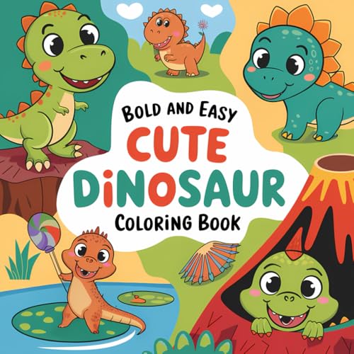 Dinosaurs coloring book: Bold and easy coloring pages for Adults, Teens and Kids to Relieve Stress and Boost Creativity (Bold and easy coloring book, Band 7) von Independently published
