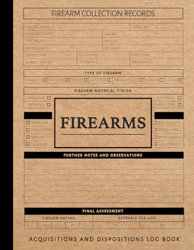Firearms Acquisitions and Dispositions Log Book: Gun Collectors Journal. Track & Record Every Shooter. Ideal for Weapons Enthusiasts, Marksmen, and Historians