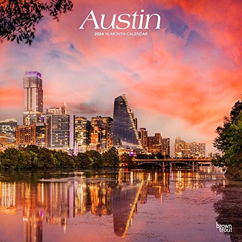 Austin | 2024 12 x 24 Inch Monthly Square Wall Calendar | BrownTrout | Travel American Cities Texas