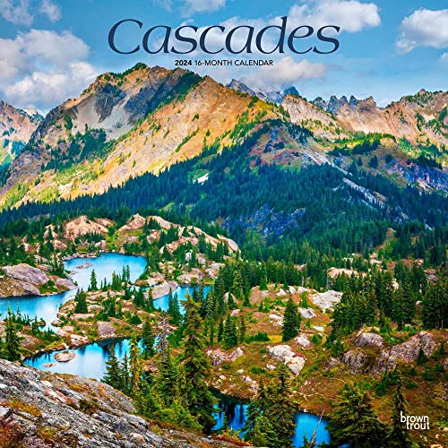 Cascades | 2024 12 x 24 Inch Monthly Square Wall Calendar | BrownTrout | USA United States of America Scenic Nature Mountain