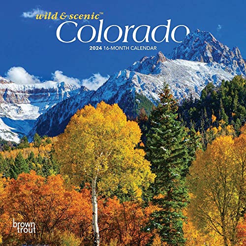 Colorado Wild & Scenic | 2024 7 x 14 Inch Monthly Mini Wall Calendar | BrownTrout | USA United States of America Rocky Mountain State Nature
