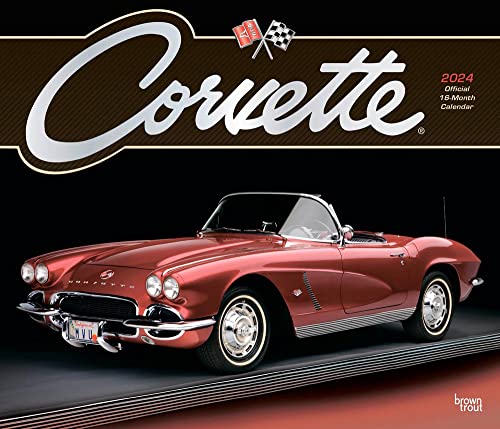 Corvette OFFICIAL | 2024 14 x 24 Inch Monthly Deluxe Wall Calendar | Foil Stamped Cover | BrownTrout | Chevrolet Motor Muscle Car