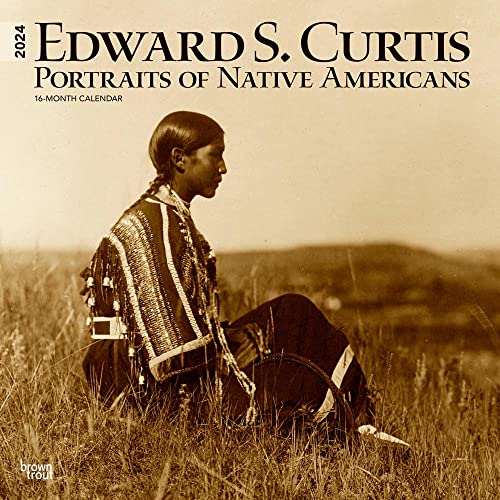 Edward S. Curtis Portraits of Native Americans | 2024 12 x 24 Inch Monthly Square Wall Calendar | BrownTrout | Photography USA America