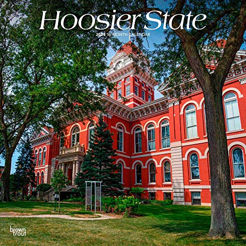 Hoosier State | Indiana Places | 2024 12 x 24 Inch Monthly Square Wall Calendar | BrownTrout | USA Indianapolis Midwest State Nature