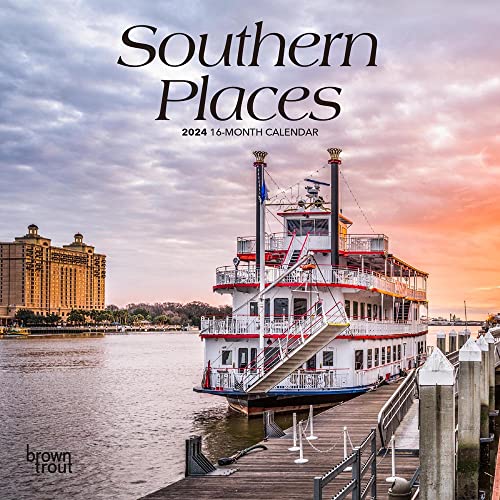 Southern Places | 2024 7 x 14 Inch Monthly Mini Wall Calendar | BrownTrout | USA United States of America South