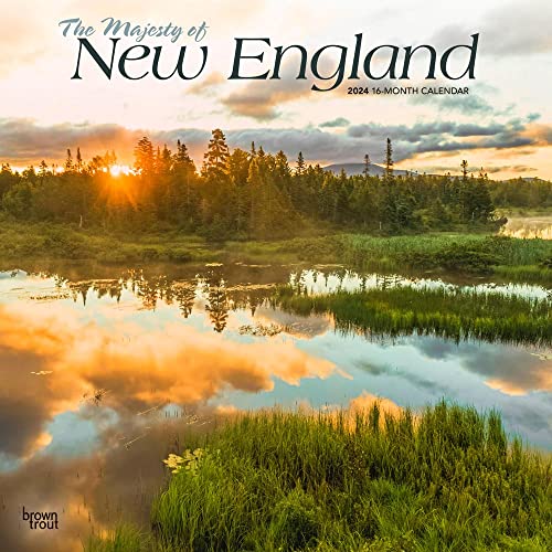 The Majesty of New England | 2024 12 x 24 Inch Monthly Square Wall Calendar | BrownTrout | USA United States of America East Coast Scenic Nature