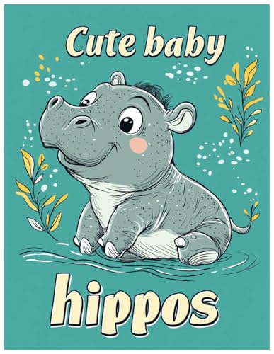 Cute baby hippos Coloring Book For Kids: Adorable Hippo Adventure Awaits