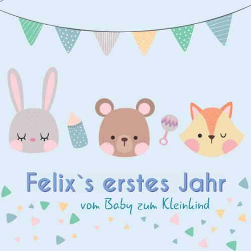Felix`s erstes Jahr - vom Baby zum Kleinkind: Babyalbum für Jungen zum Ausfüllen für das erste Lebensjahr