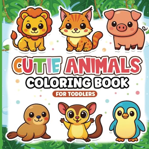 Simple & Big Coloring Book for Toddlers: My First Cutie Animals Coloring Book: with Names, 50 Beautiful, Easy to Color Illustrations (Coloring books for kids, Band 5) von Independently published