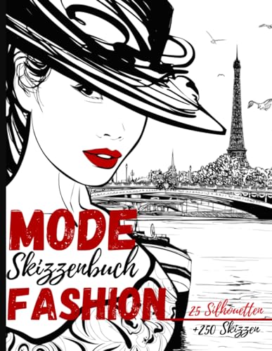 Notizbuch Mode Skizze: +250 Figurenschablone mit leicht gezeichneten Schaufensterpuppen zum Zeichnen von Kleidung für Modedesigner und Stylisten I 130 pages – 8,5 * 11 in I