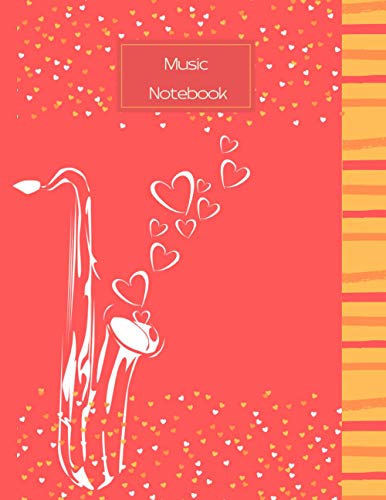 Music Notebook: Empty music pentagram,San Valentine gift ,120 pages, Large 8,5x11 inches