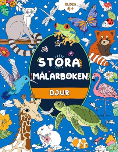 Stora målarboken: Djur:: För barn i åldern 4+ (Stora målarboken för barn) von FairyWren Publishing