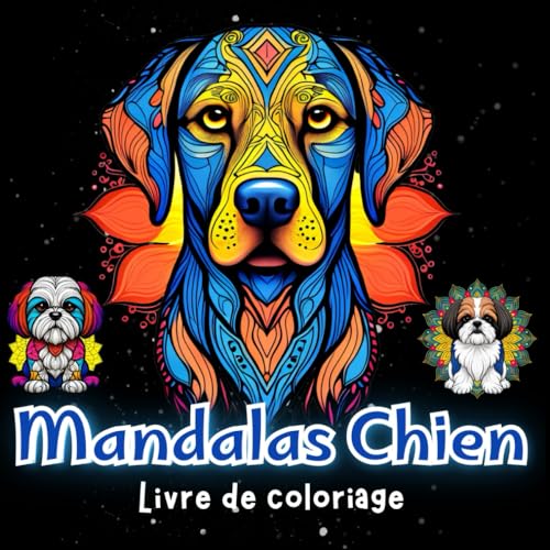 Livre de coloriage Mandalas Chien pour Adultes et Seniors: 74 Magnifiques Designs de Chiens | Anti-Stress, Relaxation & Art Thérapie | Contours Épais | 154 Pages | Format 8.5" x 8.5" von Independently published