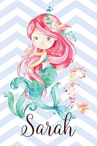 Sarah: Personalisiertes Design Notizbuch Meerjungfrau Sarah 120 linierte Seiten ( ca.DIN A5 ) , perfekte Geschenkidee - für die Schule, Geburtstag , mermaid