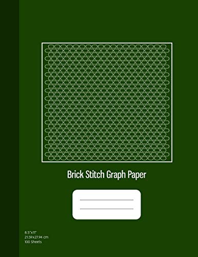 Brick Stitch Graph Paper: Beadwork Stitch Patterns, Brick Stitch Beadwork, 100 Sheets, Green Cover (8.5"x11") (Beading Graph Paper, Band 9)